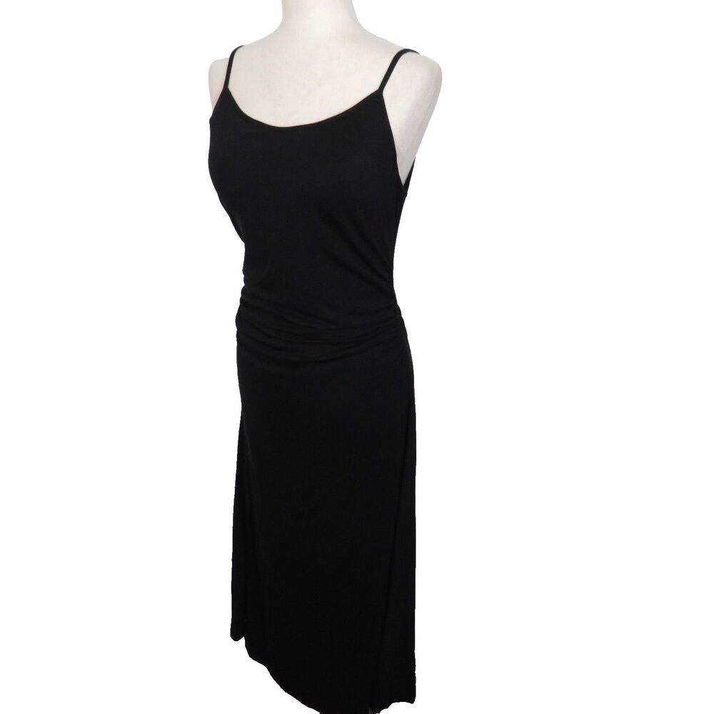 OGL Black Soft Stretchy Side Ruched Brami Maxi Dress Size XL - Picture 4 of 8